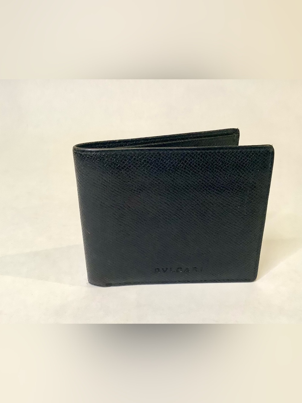 Bulgari Black Textured Leather Card & Key Wallet